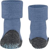 FALKE Cosyshoe Teens Noppen op de zool wol huissokken kinderen blauw - maat 37-38