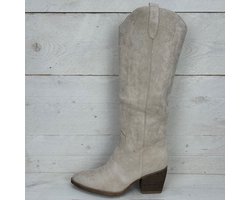 Hoge cowboylaars met fraaie afwerking beige Beige / 38