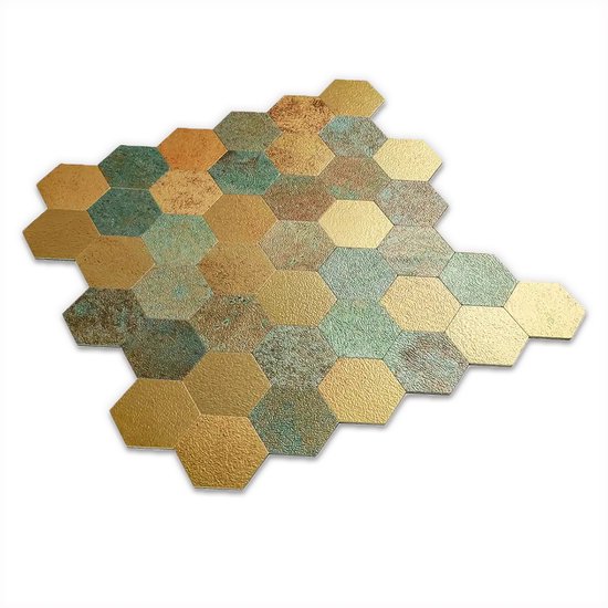 Mosaïque autocollante Hexagone Cuivre Patiné