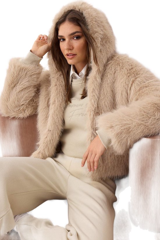 Trendyol Zwarte Oversized Mal-Bontjas Met Capuchon Twoaw26Mo00025