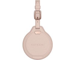 Satechi FindAll Vegan-lederen Baggage Tag met FindMy – Geïntegreerde Apple Find My Technologie – Ontvang Meldingen bij Achterlaten Bezittingen – Draadloos Opladen voor Langdurige Prestaties - Roze