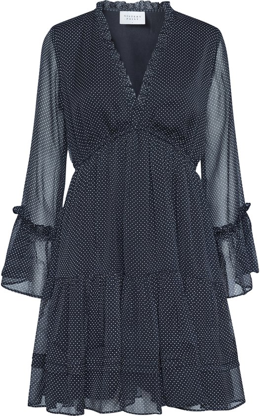SISTERS POINT Ufana-dr1 - Dames Jurk - Black/Dot - Maat XL