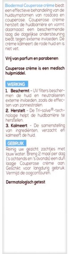 Biodermal Couperose Dagcrème -  Voorkomt zichtbaarheid rosacea - 30ml
