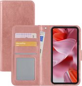 Hoesje - Met Pasjeshouder - Geschikt voor Google Pixel 10 Pro XL - Luxe Bookcase Portemonee - Flip Case - Kunstleer Book Case - Flipcase - Book Cover - Walletcase - Portemonneehoes - Rosé goud
