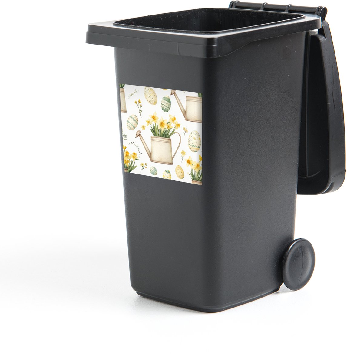Container sticker Gieter - Bloemen - Eieren - 40x40 cm - Kliko sticker - Pasen - Paasdecor