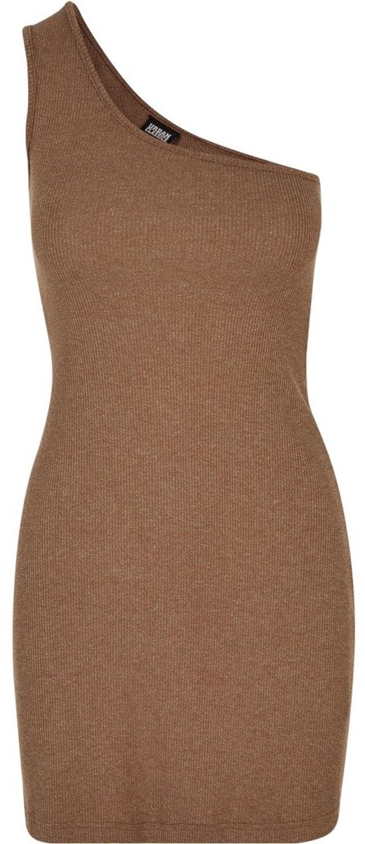 Urban Classics Rib One Shoulder Korte jurk XXL Bruin