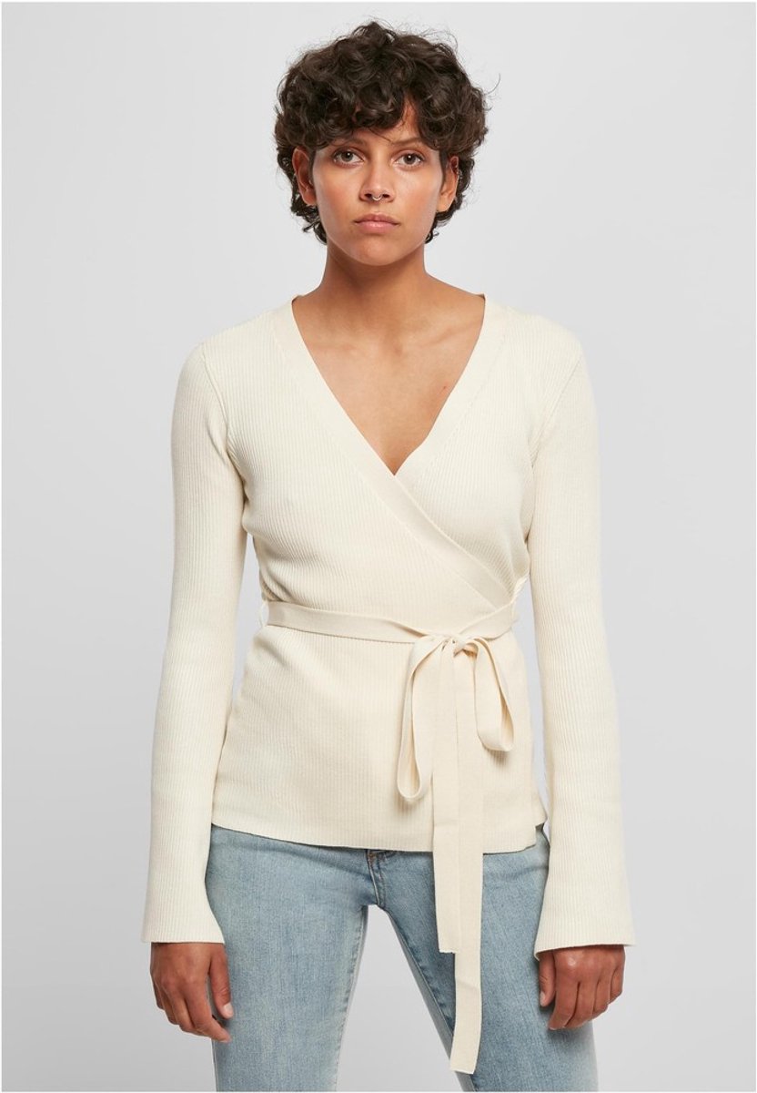 Urban Classics Rib Knit Wrapped Lange cardigan XXL Ivoorkleurig
