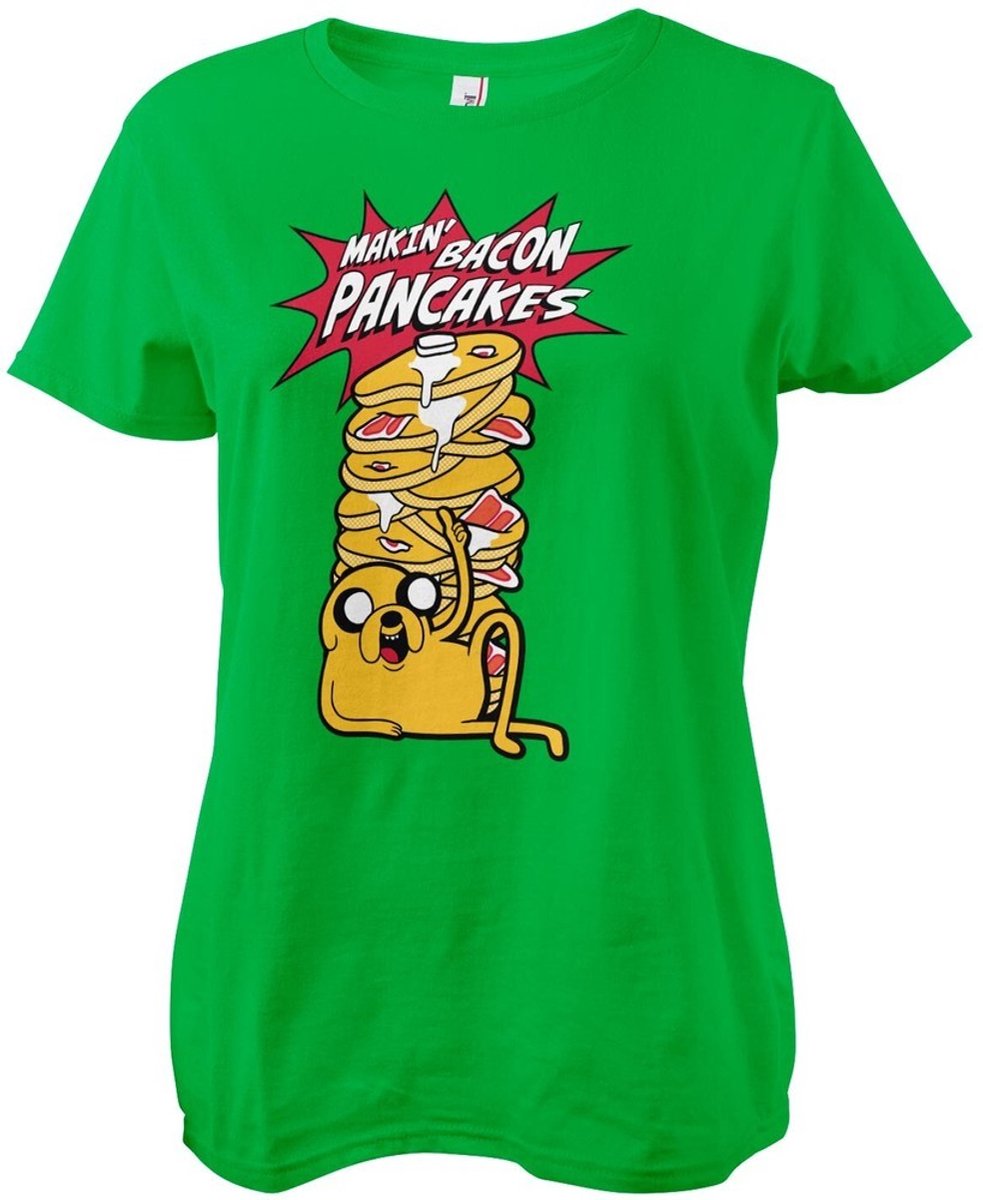 Adventure Time Makin' Bac-on -pannenkoeken Girly T-shirt voor dames, groen