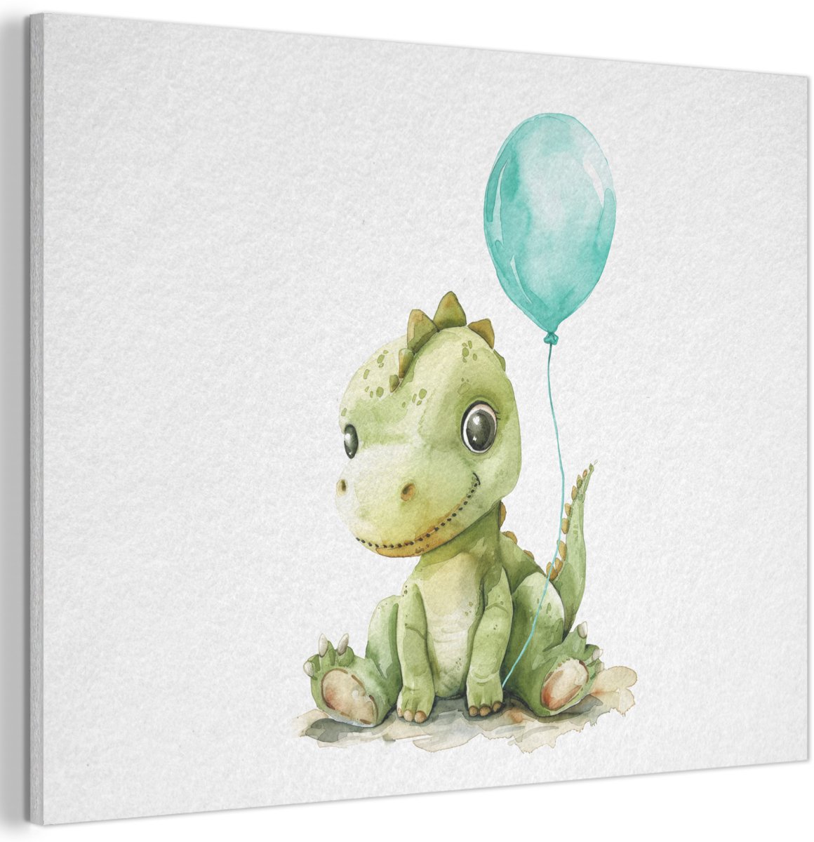 Akoestisch wandpaneel 80x60 cm - Vilt schilderij Draak - Baby dier - Blauwe ballon - Akoestische panelen - Geluidsdempende wanddecoratie - Geluidsisolatie woonkamer - Muurdecoratie geluidspanelen