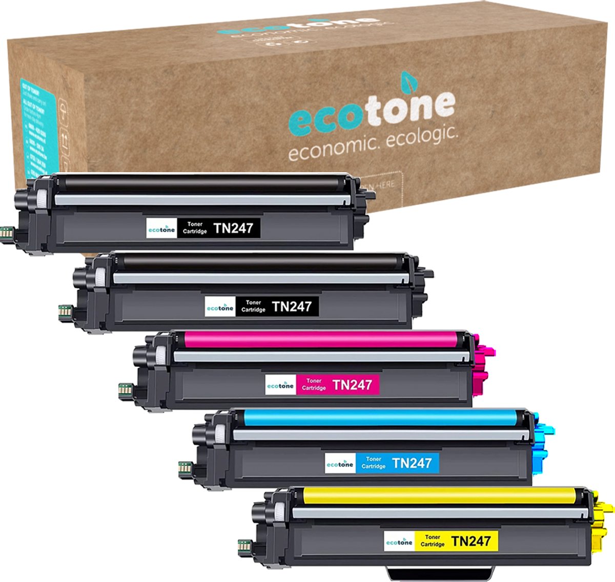 Ecopack (Replaces Brother TN-247 toner) 2xBL + 1xCMY - (BL 2x3000 Pages) (CMY 3x2300 Pages)