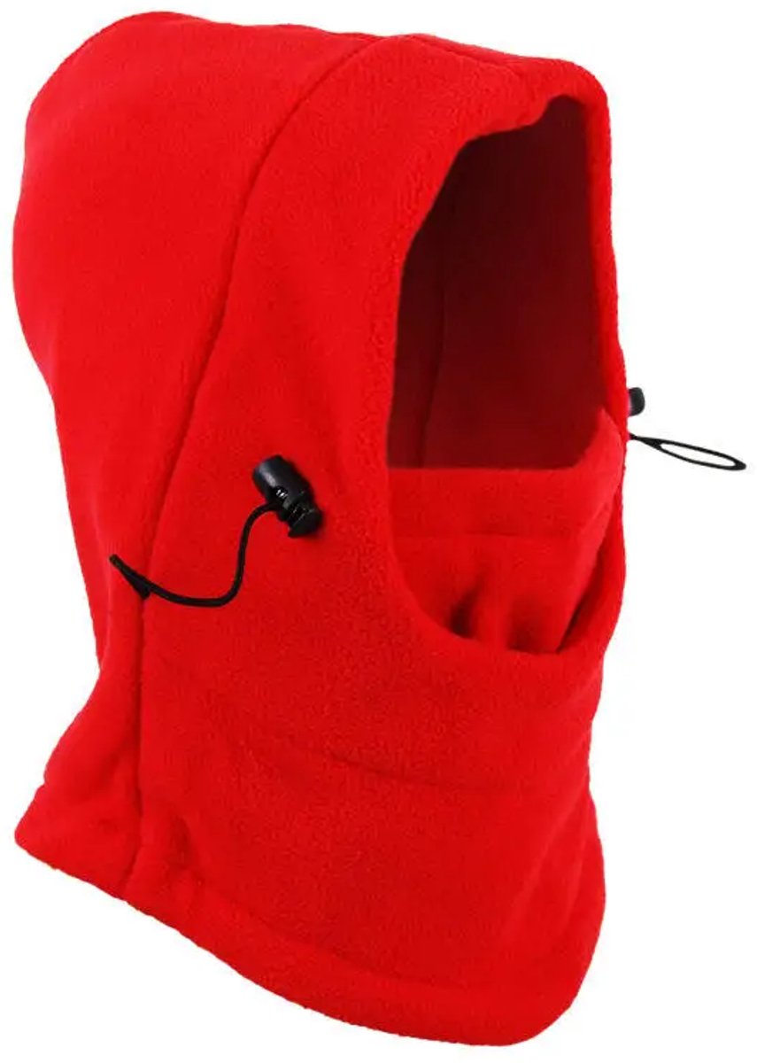 Rode Fleece Bivakmuts Bivak muts van fleece stof Muts Gezichtsmuts – One Rood