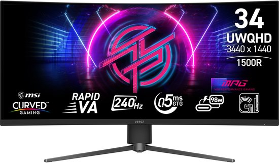 MSI MPG 346CQRF X24 QHD Ultrawide Gaming Monitor 240Hz - MSI Computer Europe - €369,00