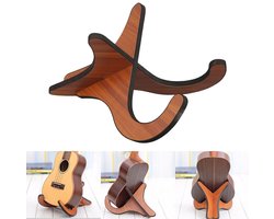 Houten Ukulele Stand - Vouwbare Vloer Ukulele Stand - Stabiel Plaatsen en Beschermen van Ukulele - Ruimtebesparend en Gemakkelijk Op te Slaan