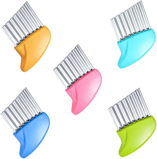 Aardappel Chip Mes, DBAILY 4 stuks Chipper Chip Cutter Roestvrij Staal Groente Crinkle Golvend Mes Crinkle Cut Mes Set Aardappel Crinkle Cutter voor Aardappel Chips Friet Fruit Groenten Keuken Thuis