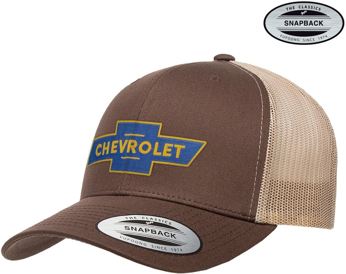 Chevrolet Cap Bowtie Logo Premium Trucker Cap GM-93-CHEV9901-CB66 BrownKhaki