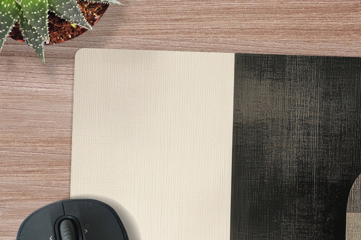 Muismat XXL 80x60 cm - Bureau onderlegger - Bureau mat Modern - Vierkant - Vormen - Bureaumat - Gaming mousepad xl - Bureaulegger groot - Computer deskmat