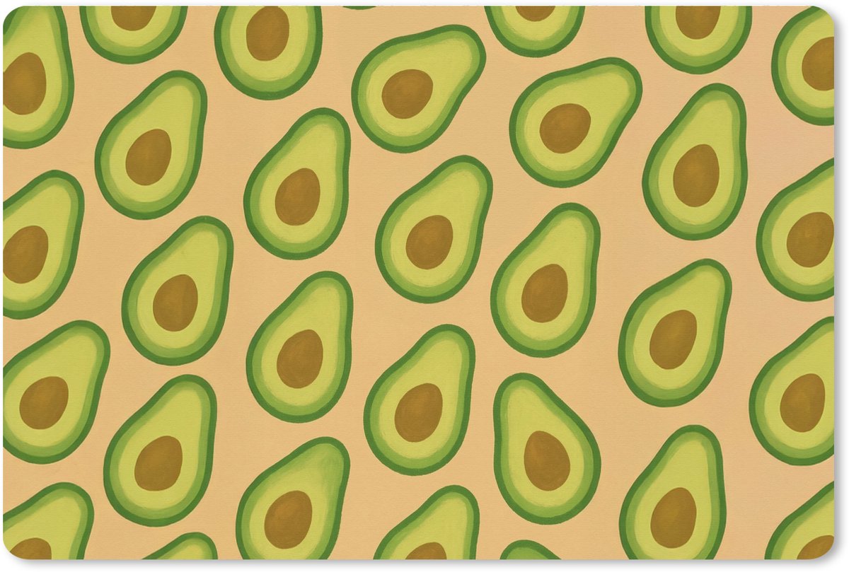 Muismat XXL 120x80 cm - Bureau onderlegger - Bureau mat Avocado - Patroon - Groen - Pit - Bureaumat - Gaming mousepad xl - Bureaulegger groot - Computer deskmat