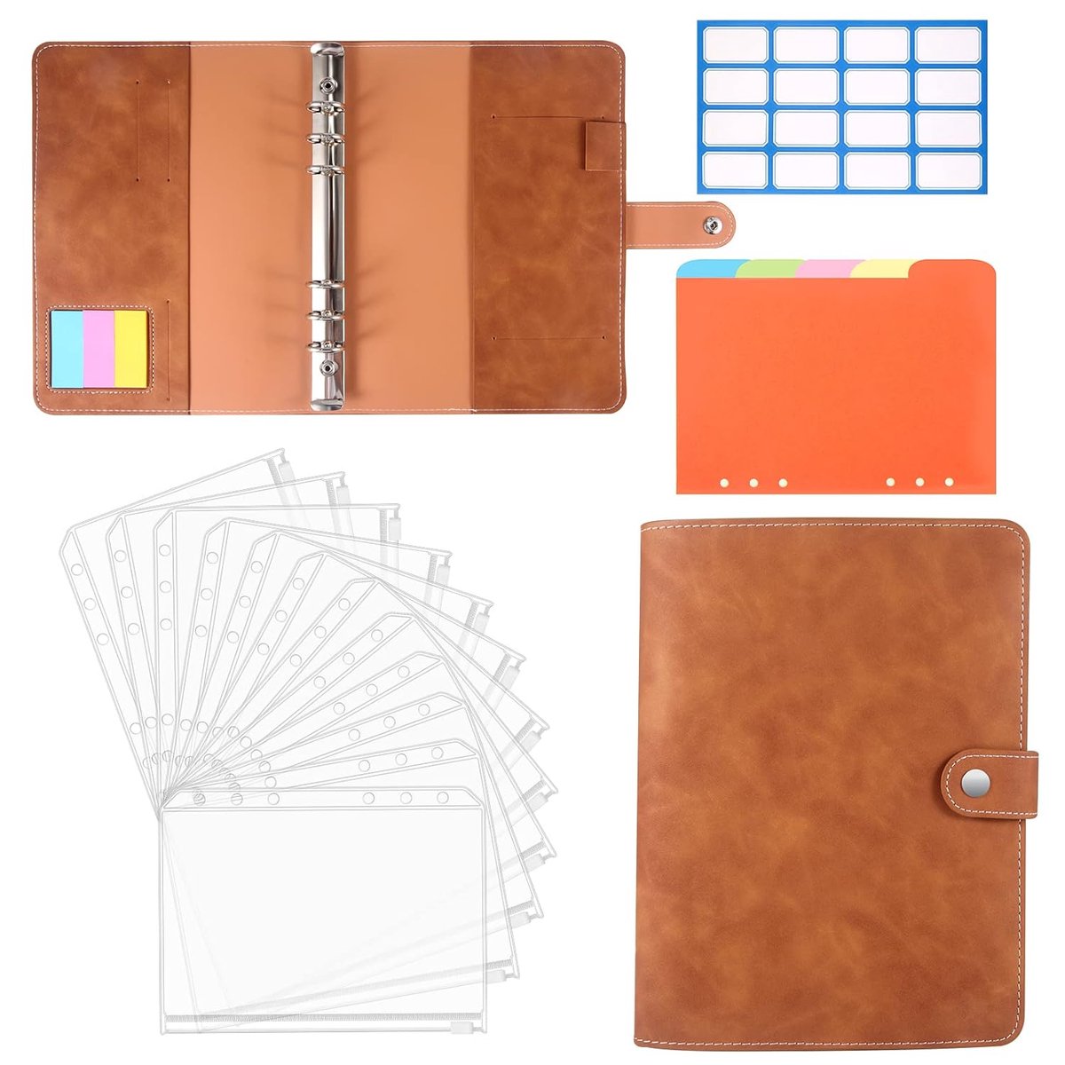 Budgetplanner A5 - Draagbaar - Set van 1 - PU-leer