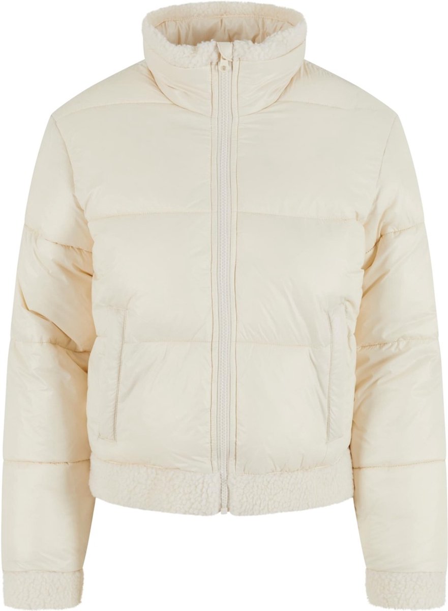 Urban Classics Recycled Shiny Sherpa Gewatteerd jack XL Beige
