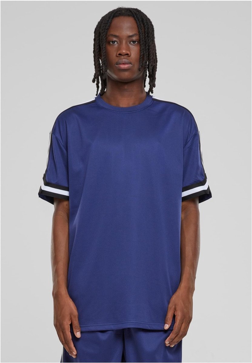 Urban Classics Oversized Stripes Mesh Sport T-shirt L Donkerblauw