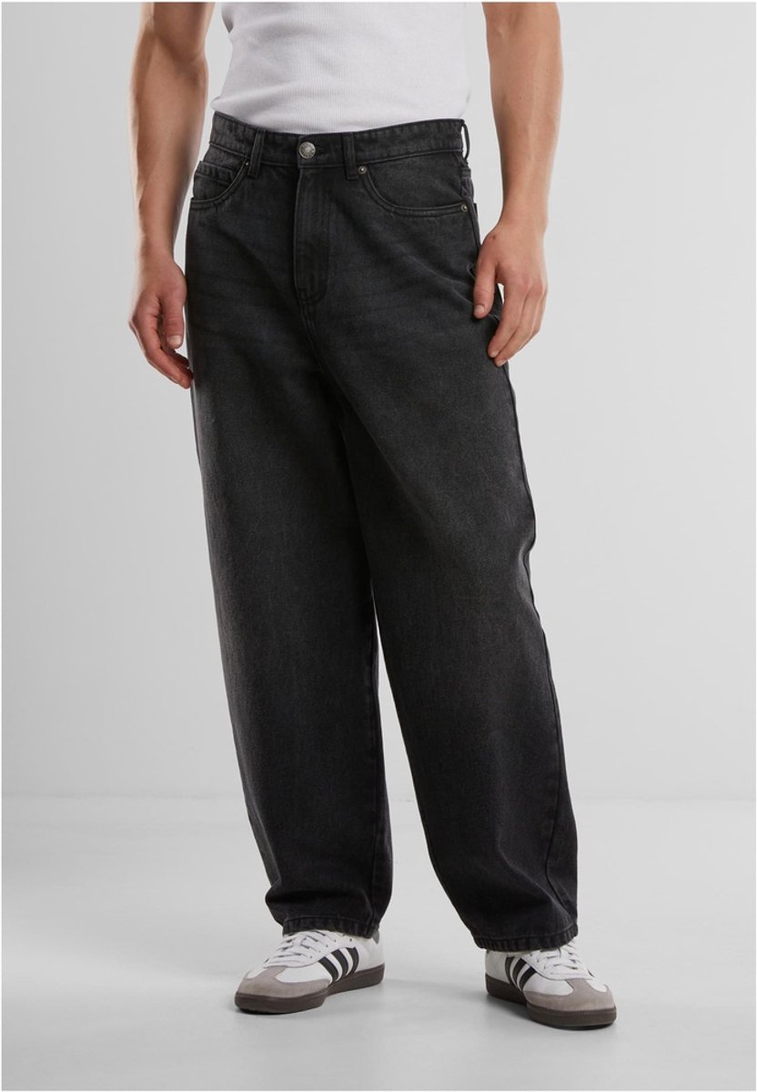 Urban Classics Tapered Heavy Ounce Baggy Jeans Broek rechte pijpen Taille 33 inch Zwart