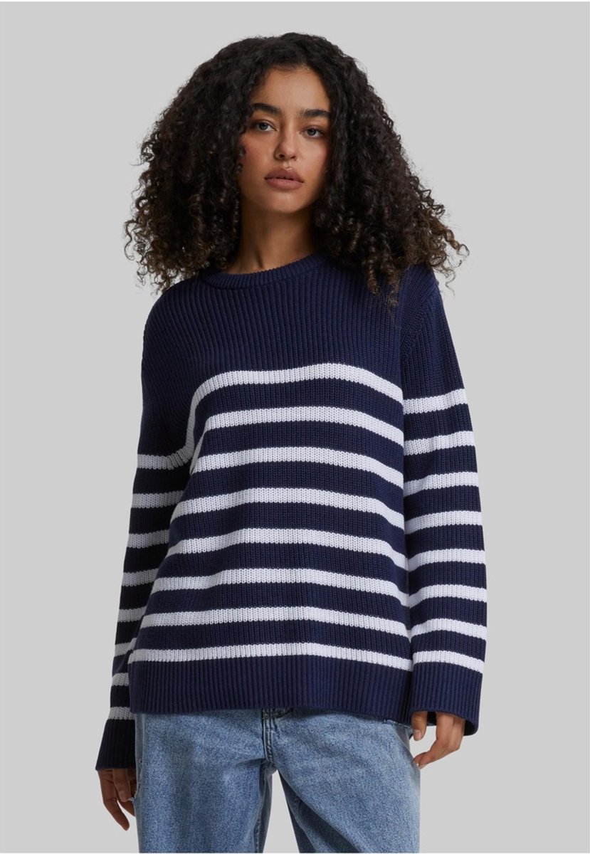 Urban Classics Rib Striped Gebreide trui M Donkerblauw