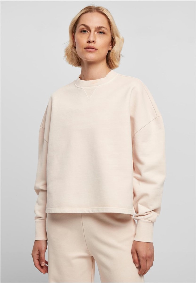 Urban Classics Heavy Terry Garment Dye Crewneck sweater/trui M Roze