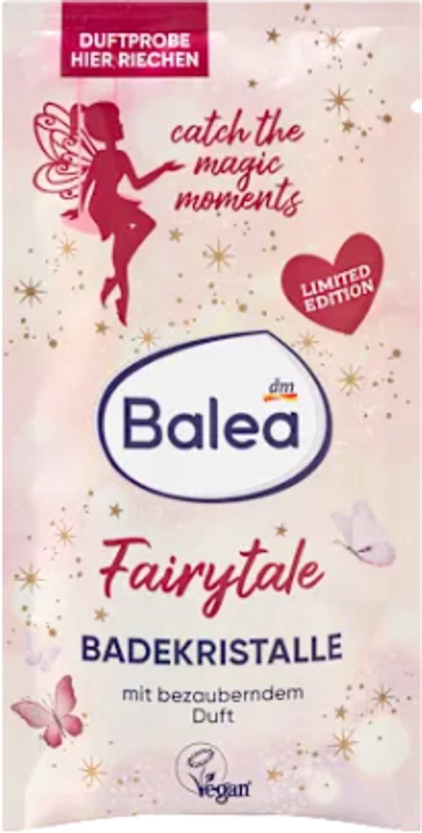 Badzout - Balea Fairytale | 1x 80 g - Met een betoverende geur van Amber en Vanille | Pure Ontspanning - Vegan Badkristallen