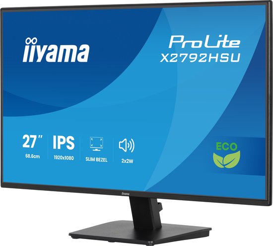 27″ iiyama ProLite X2792HSU IPS Full HD monitor, slanke randen, USB-hub, energieklasse B, oogcomfort
