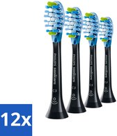 12 x Philips Sonicare - Opzetborstels - C3 Premium Plaque Defense - Grondige Reiniging - 4 opzetborstels - HX9044/33 - Tandplak Verwijderen - Elektrische Tandenborstel - Philips Sonicare - Tandenborstel Opzetborstel - Mondhygiëne