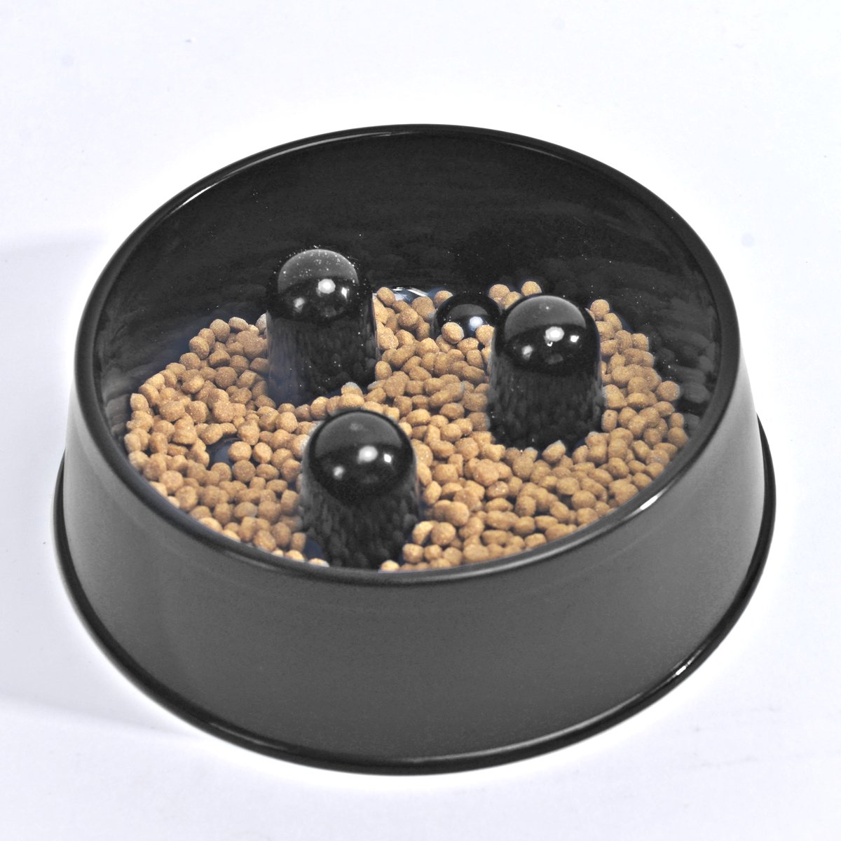 RHRQuality Slowfood Anti-Schrokbak - Kat en Hond - Small Ø20cm - Zwart