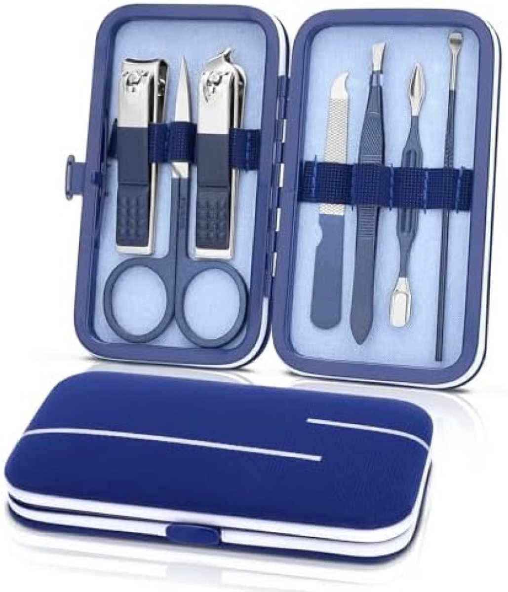 PromoHome Professionele Nagelverzorgingsset - 7-delige Manicure en Pedicure Kit in Blauw