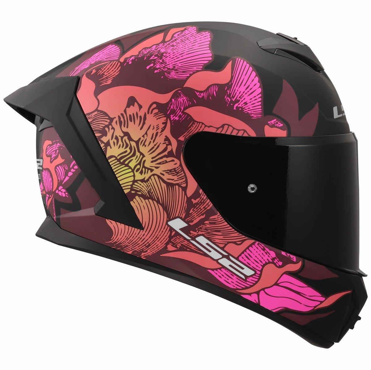 LS2 Helm Rapid III Poppies II FF820 zwart / roze maat L – foto 6