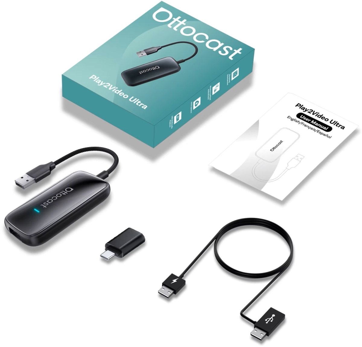 アクセサリー Ottocast Play2Video Ultra Ottocast Play2Video Ultra – Draadloze alles-in-1-adapter voor