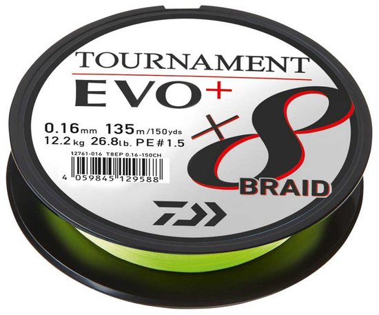 Daiwa Tournament X8 EVO+ Chartreuse 135m 0.20 mm 18.0kg van Merkloos — afbeelding 4