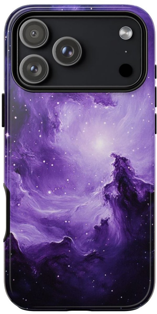 Paarse Nevelgalaxy – Telefoonhoesje Geschikt voor iPhone 17 Pro Max