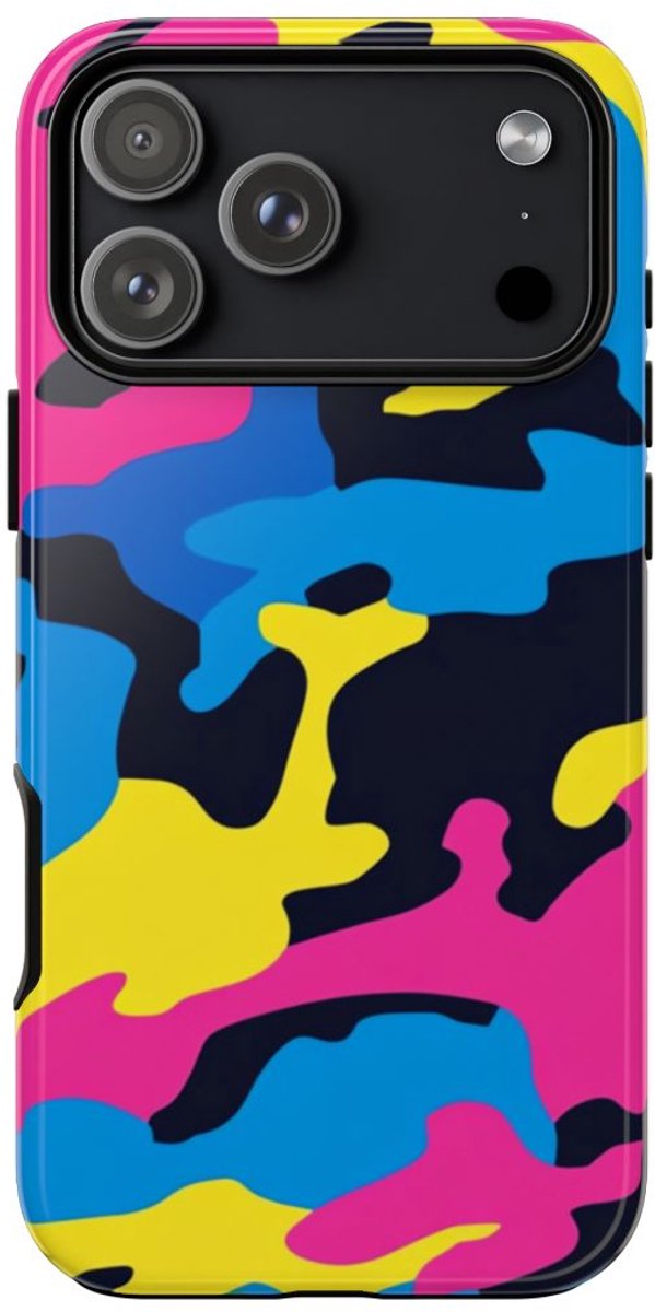 Neon Kleurrijk Camouflagepatroon – Telefoonhoesje Geschikt voor iPhone 17 Pro Max