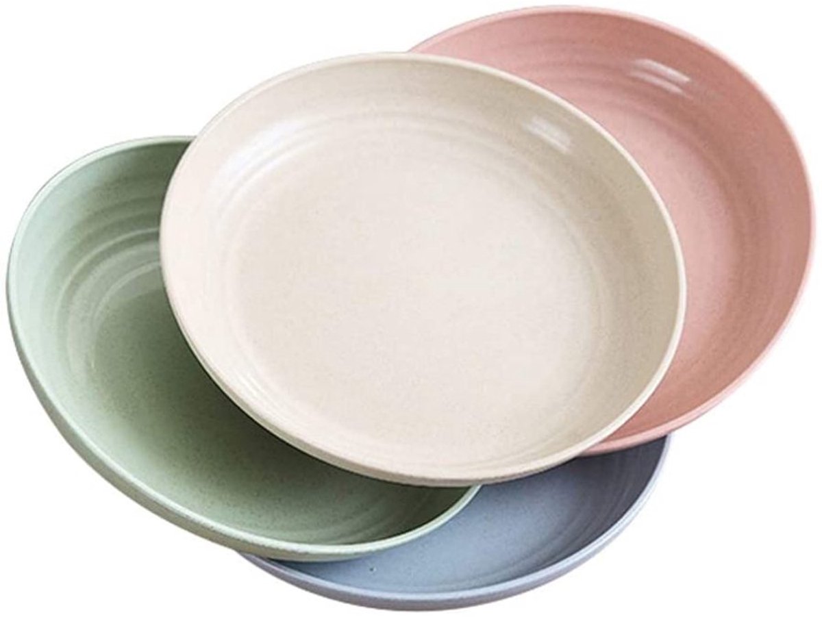 Cuhostki 4PCS Wietstrook Eco-Vriendelijk Afwasmachineveilig Ronde Schalen