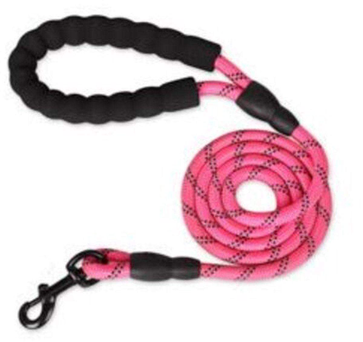 Reflecterende Hondenriem 150 cm – Roze – Sterke Hondenlijn met Soft-Grip Handvat
