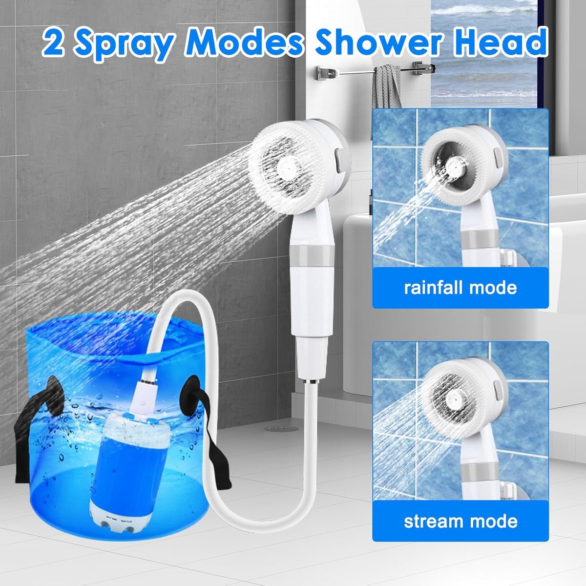 Camping Douche - Draagbare Douche met USB-batterij (€28,99)