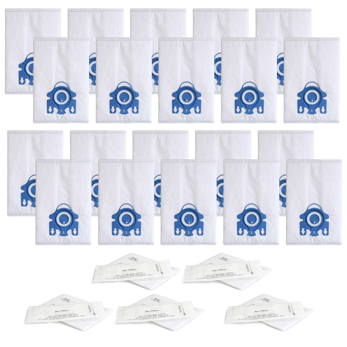 Geschikt voor Vervangende GN-stofzuigtassen Geschikt voor Miele S2, S5, S8, Classic C1, Complete C2 en Complete C3-serie canisterstofzuiger (20 stofzakken + 5 filters)