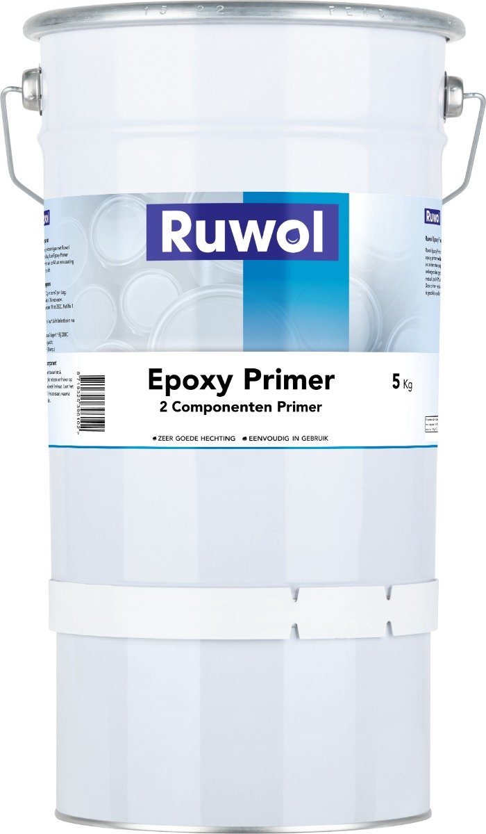 Ruwol 2K Epoxy Primer 5 kg - Primer voor Beton, Steen, Metaal en Hout - 2 Componenten - Als primer voor Epoxy Coating