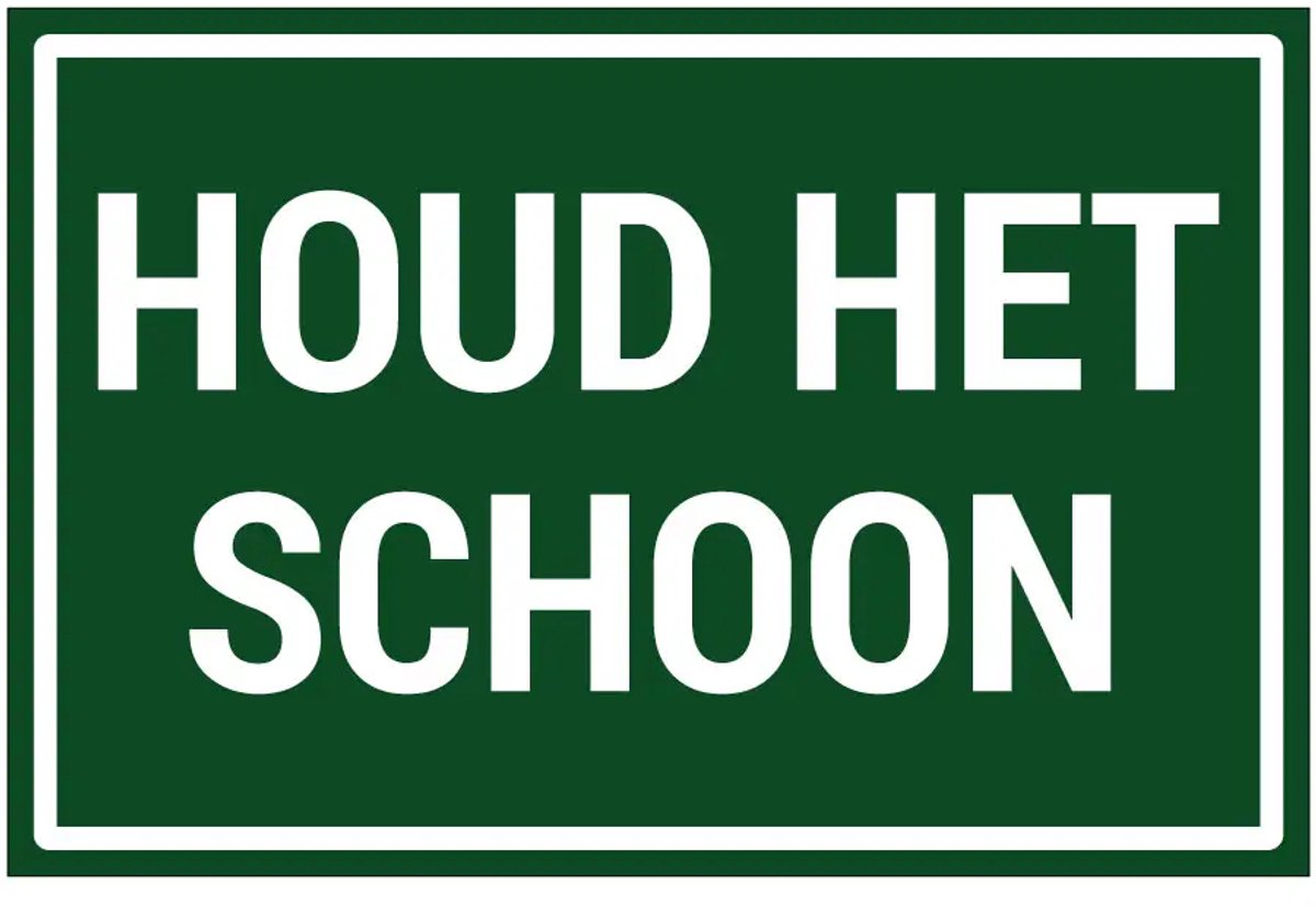 Houd het schoon sticker | 18 x 12 cm