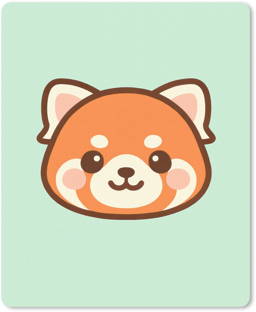 Muismat 19x23 cm - Mousepad Rode panda - Groen - Cartoon - Muismatten