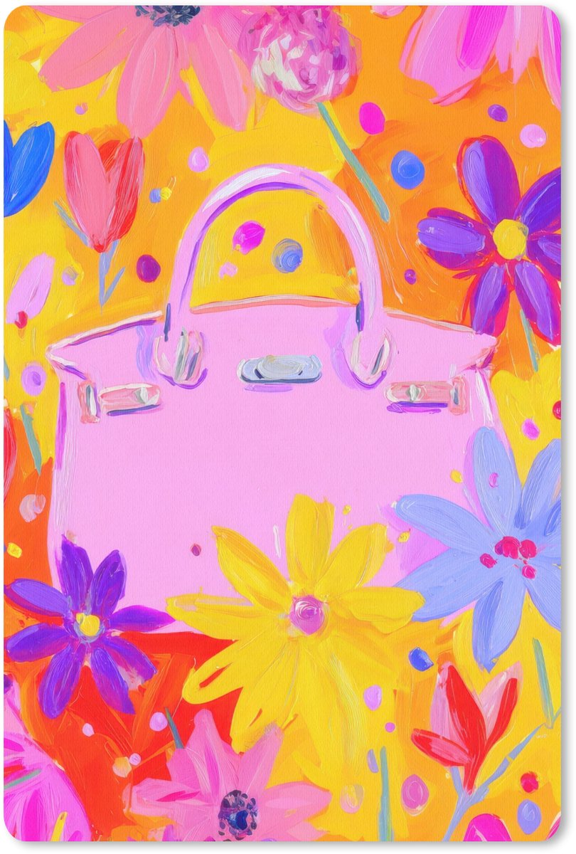 Muismat 18x27 cm - Mousepad Tas - Roze - Bloemen - Muismatten