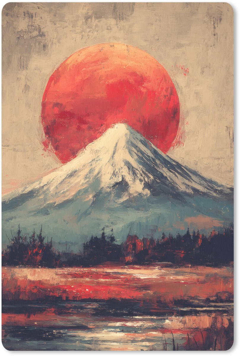 Muismat 18x27 cm - Mousepad Bergtop - Sneeuw - Zon - Muismatten