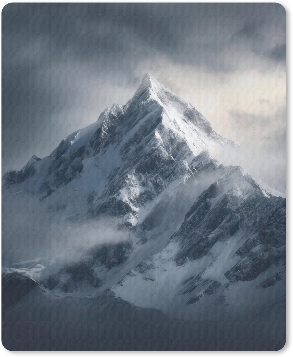 Muismat 19x23 cm - Mousepad Sneeuw - Berg - Wolken - Muismatten