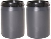 DUO SET: 2x 40L Voercontainer met vacuüm deksel - 80 Liter opslag