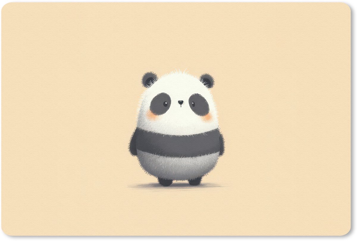 Muismat 27x18 cm - Mousepad Panda - Beige - Minimalistisch - Muismatten