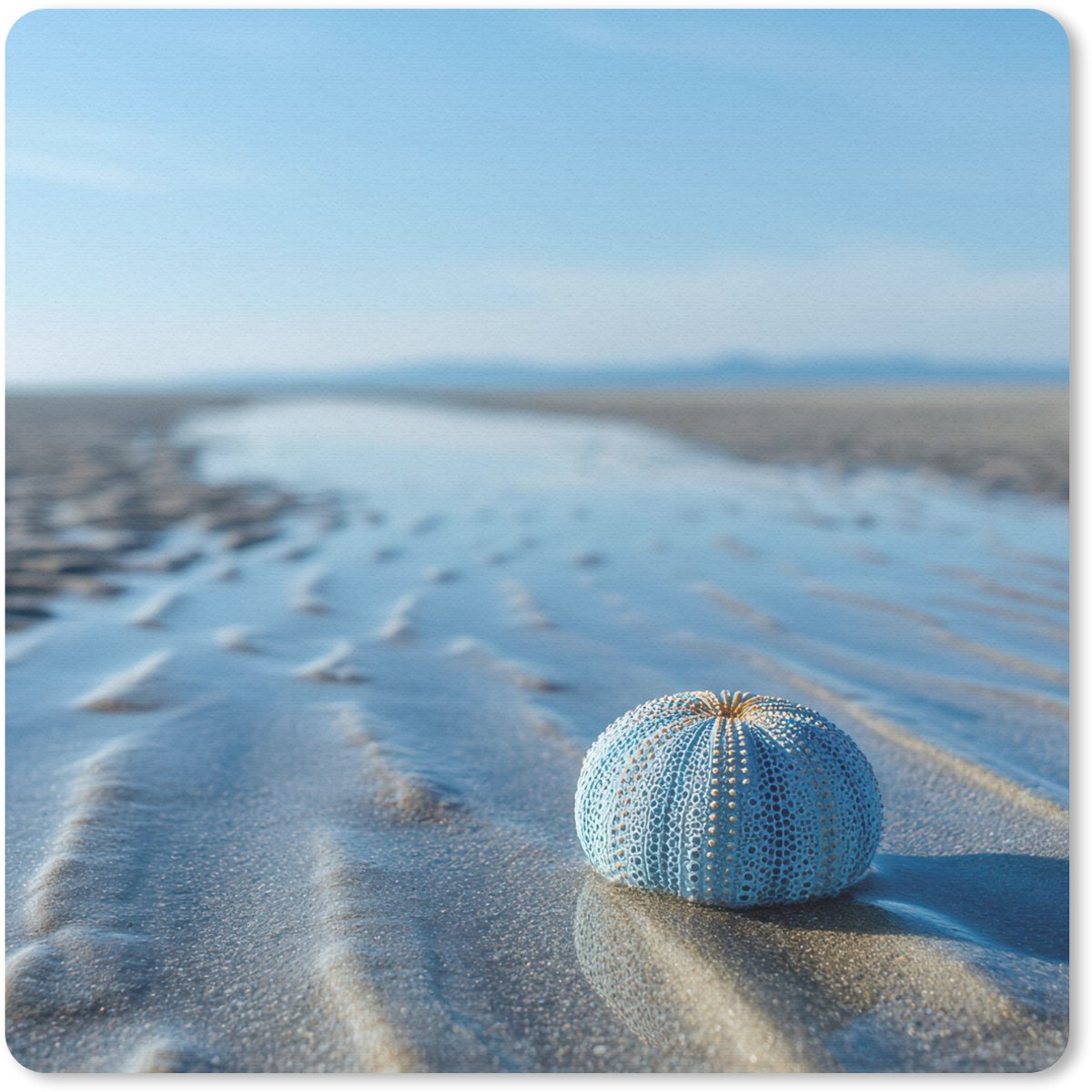 Muismat 20x20 cm - Mousepad Strand - Schild - Water - Blauw - Muismatten